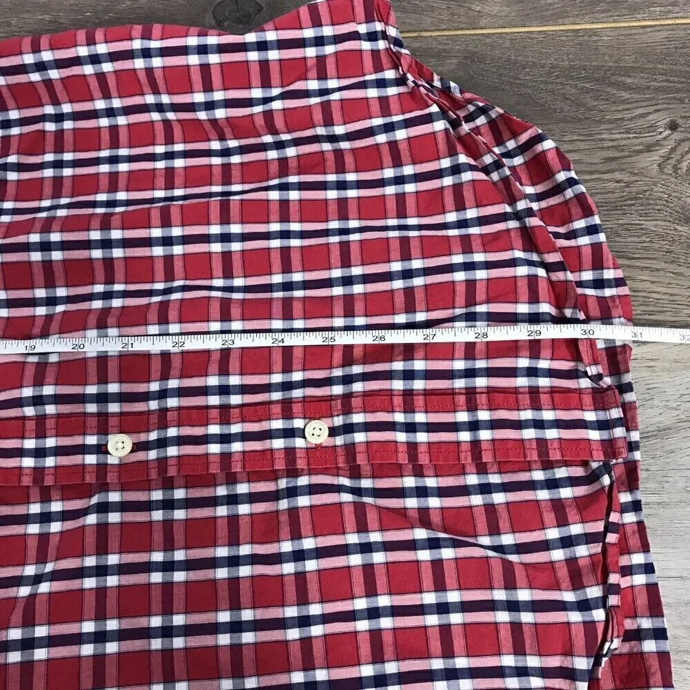Banana Republic Soft Wash Mens Plaid 100% Cotton Long Sleeve Button Down Shirt L